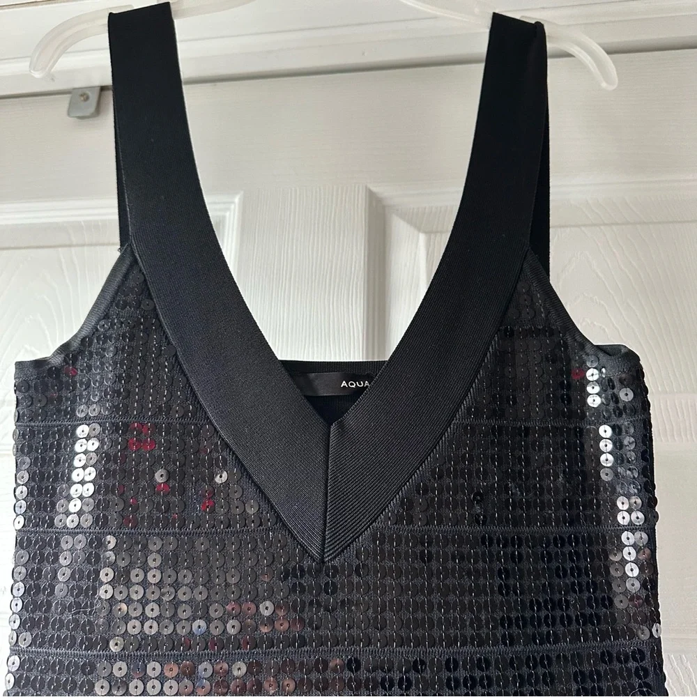 Aqua Y2K Black Sequin Mini Dress - Picture 3 of 9